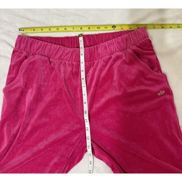 EUC Juicy Couture Hot pink BARBIE velvet joggers womens -size 2xL Plus - Picture 5 of 6